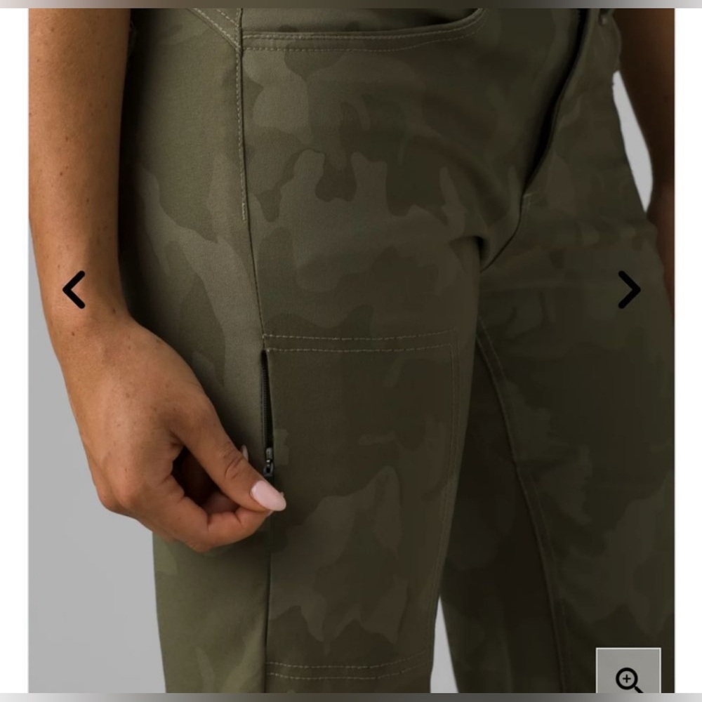 Prana Halle Straight Pants Plus II Sz 20W Sage Camo Outdoors UPF Stretch NWT - Picture 4 of 10